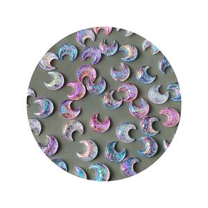 100 pièces 20mm dos plat résine Cabochon paillettes Mini <span class=keywords><strong>lune</strong></span> forme strass pour Scrapbooking coque de téléphone Nail Art décor - Product Image 3