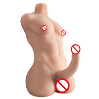 Dildo réaliste en forme de torse masculin pour femmes, énorme pénis en TPE doux au toucher, jouet sexuel demi-corps pour masturbation féminine