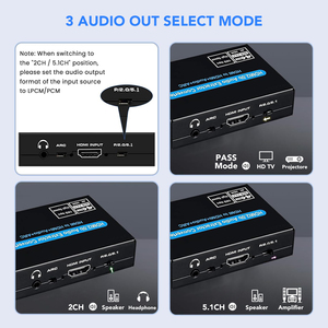 Syong 4K 60Hz hdmi2.0b sang HDMI 2.0b + L/R RCA 3.5mm + <span class=keywords><strong>SPDIF</strong></span> + ARC hdmi2.0b Bộ chuyển đổi trích xuất âm thanh TV/2.0/5.1Ch - Product Image 2