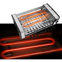 2023 Poêle à griller électrique antiadhésive Machine à viande BBQ Machine à brochette à Double couche Barbecue électrique avec 10 brochettes