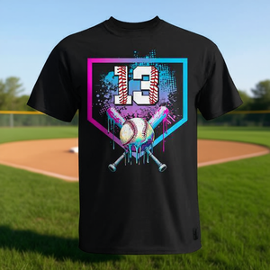 Camiseta juvenil para niño con diseño de placa de béisbol para el 13.º cumpleaños - Product Image 3