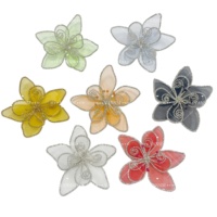 Nouvelle broche 3D en fil métallique avec strass, applique rose pour robe de bal, grande embellissement florale