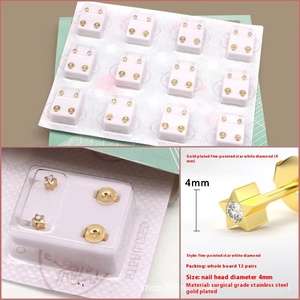 Broche de bola desechable de acero inoxidable, <span class=keywords><strong>pendientes</strong></span> de seguridad, pistola para Piercing de oreja para bebé, joyería de moda - Product Image 3
