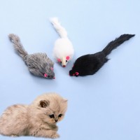 En stock, jouet pour chat souris réaliste personnalisable, avec pierres sonores et fourrure de lapin, résistant aux morsures, 17 cm, pour jeu autonome interactif en intérieur