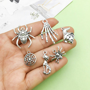 Pendentif rétro antique en alliage d'argent pour Halloween, formes variées, accessoires de bijoux DIY pour projets créatifs - Product Image 2