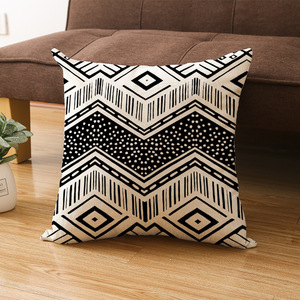 Black and White African Geometric Patterns Linen Pillowcase Modern <strong>Throw</strong> Pillow Covers <strong>for</strong> Sofa Couch <strong>Chair</strong> - Product Image 5