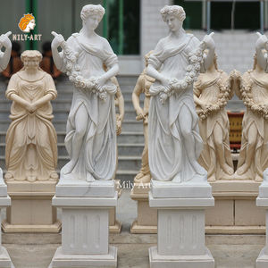 MILYライフサイズ古典的な大理石女性像ポット付き彫刻屋外ヴィラ前庭玄関装飾 - Product Image 6