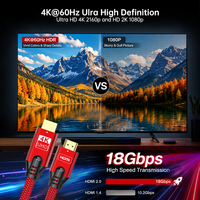 Câble HDMI 4K de 30 mètres en gros d'usine, amplificateur de signal 18 Gbit/s, ARC, coque en aluminium, câble tressé pour HDTV