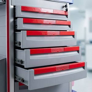 <span class=keywords><strong>Chariot</strong></span> <span class=keywords><strong>médical</strong></span> Keling à double plateau en acier inoxydable pour environnements stériles - Product Image 5