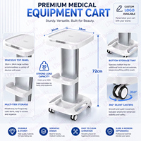 Carrito de Plástico Económico e Impermeable para Clínica de Belleza con Enchufes IT para Equipos de Belleza y Logotipo OEM