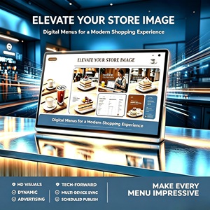 Écran de menu électronique LED Reachii <span class=keywords><strong>Star</strong></span> 21,5 pouces à éclairage périphérique pour la restauration, les bars à café, avec CMS Cloud et entrées USB/RJ45, affichage interactif - Product Image 2