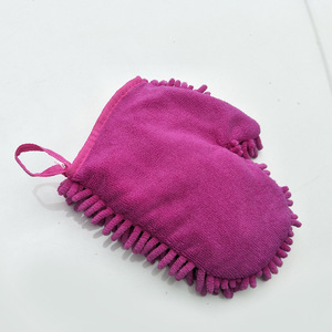Gant de lavage de voiture en microfibre chenille violet 25,5x23 cm pour le nettoyage des véhicules - Product Image 4
