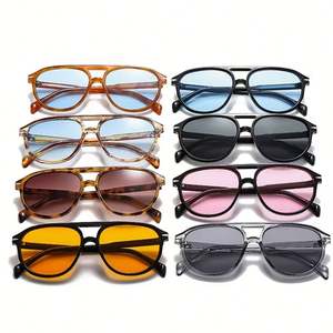 Gafas de Sol de Piloto Retro 2025 con Logotipo Personalizado, Doble Puente, Remaches, Montura Grande, Protección UV400 para Hombre - Product Image 4