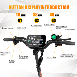 Klein 5600W Động Cơ Kép Xe Điện Cho Người Lớn Tốc Độ Hàng Đầu 46mph 60v27ah 11-Inch Off-Road Lốp Gấp 2800W Ghế - Product Image 3