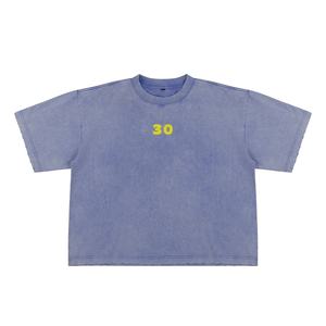 OEM Fabricante Streetwear Vintage Ácido Lavado 280 Gsm Camiseta Gráfico Mock Neck Camisetas gruesas para hombres - Product Image 6