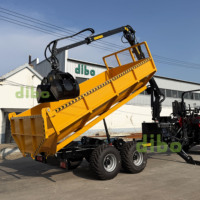 Grue à bois hydraulique DIBO certifiée CE TL6000 6,0 m 380 °   Treuil rotatif télécommandé TT6000 6 tonnes pour remorque forestière 4x4 avec capacité de levage PTO