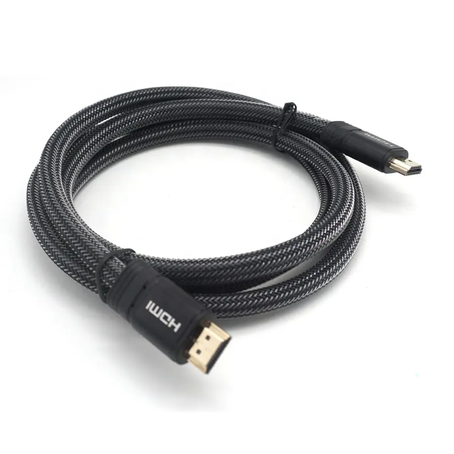 Ultra High Speed 18 Gbps Berlapis Emas Konektor Ethernet Audio Return Video 4 K 2160 P Dikepang Tali Kabel HDMI 10 Ft