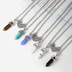 Gran oferta, mejores amigos, accesorios de corazón de plata neutra, joyería Punk, collar con Colgante de Piedra geométrica multicolor, regalos para mujeres - Product Image 4