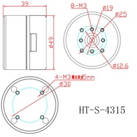 Moteur de cardan à couple élevé HT-S-4315 24V 0.92A 400rpm 0.65Nm 22W Moteur servo DC sans balais triphasé RS485 pour l'automatisation de plateau tournant