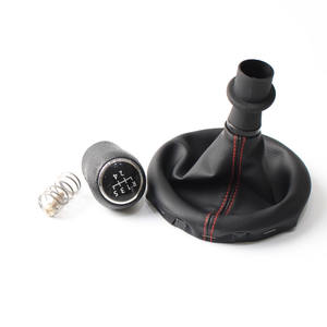 ฝาครอบหัวเกียร์โฟล์คสวาเก้น ที 5 หนัง PU สไตล์สปอร์ต 5 6 สปีด เกียร์ธรรมดา เย็บด้ายสีแดง - Product Image 4