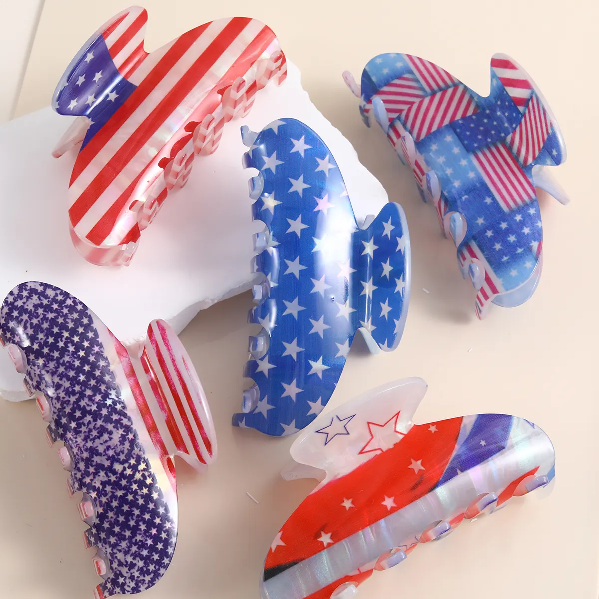 Круглый шар американский флаг 4-е праздничное заколка для волос подарок в европейском и американском стиле маленькие заколки для волос простые