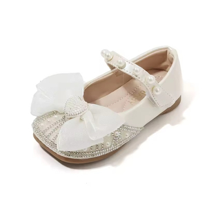 Chaussures de princesse à nœud et paillettes pour petites filles, style Mary Jane, pour mariage et fête - Product Image 1