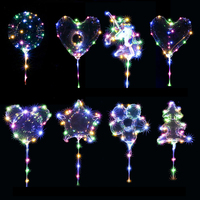 Ballon lumineux LED Bobo 2026, style dessin animé varié, transparent, pour marché nocturne, ambiance colorée, livraison directe