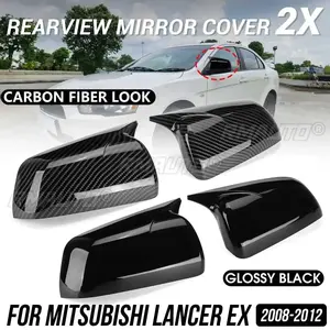 Pair Side Door Rearview <b>Mirror</b> Cover Cap Trim Shell <b>Sticker</b> <b>for</b> Mitsubishi Lancer EX 2008-2012 Car Styling Accessories Part - Product Image 1