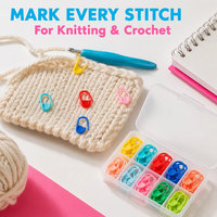 150 Pièces de marqueurs de mailles portables verrouillables pour tricot et crochet, marqueurs de point en plastique, boîte de rangement DIY pour crochet, 10 couleurs