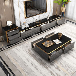 Meuble TV <span class=keywords><strong>en</strong></span> verre trempé noir, vente chaude d'usine, pour salon, support TV pour téléviseur de 78 <span class=keywords><strong>pouces</strong></span>, 1 pièce - Product Image 6