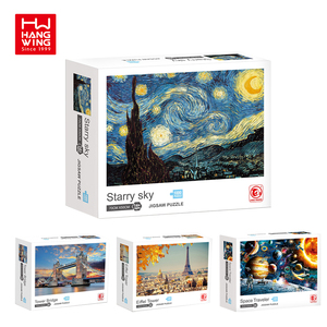 Rompecabezas de 1000 Piezas HW, Rompecabezas Desafiantes de la Noche Estrellada y la <span class=keywords><strong>Torre</strong></span> <span class=keywords><strong>Eiffel</strong></span>, Rompecabezas DIY para Adultos, Alivio del Estrés, Decoración del Hogar - Product Image 1