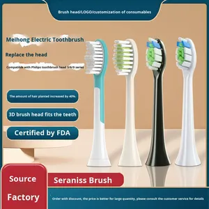Tête de <span class=keywords><strong>brosse</strong></span> à dents électrique pour <span class=keywords><strong>Philips</strong></span> HX9023/6063/9033, tête de <span class=keywords><strong>brosse</strong></span> 3D s'adaptant aux dents pour un nettoyage profond équilibré multi-angles - Product Image 3