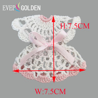 Mini-robe en crochet 100 % coton, 7,5x7,5 cm, mignonne, pour baby shower, cadeau fait main pour cartes de vœux de mariage