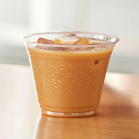 Gobelets en plastique PET jetables transparents de 9 oz (300 ml) avec couvercles anti-fuite, sans BPA, logo personnalisé imprimé pour café, thé glacé, smoothie, jus, vodka