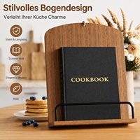 Support de lecture suspendu personnalisé avec barre de verrouillage en métal, support pliable pour livres de cuisine, tablette, iPad, partitions musicales, supports de livres en bois