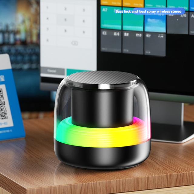 Portable Mini BT5.3 True Wireless Indoor for Speaker RGB LED Light Stereo Type-C Charging TF Card Support New Generation