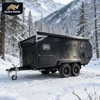 Caravane hybride de luxe moderne australienne, tout-terrain, cuisine mobile extérieure, camping, expédition, voyage
