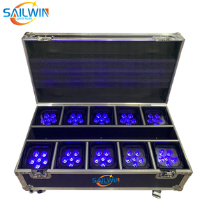 Sailwin 10 Trong 1 Sạc Chuyến Bay Trường Hợp Cho 6X18W 6in1 RGBAW UV APP <span class=keywords><strong>Mobile</strong></span> Battery Powered LED Stage Par Ánh Sáng <span class=keywords><strong>DJ</strong></span> Chiếu Sáng - Product Image 1