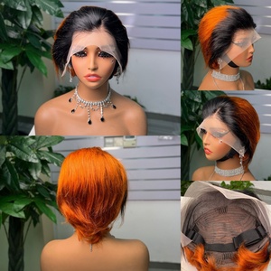 Wholesale 100% Human Hair 13*4 Frontal Straight <b>Pixie</b> <b>Cut</b> <b>Wig</b> Closure Pissy <b>Cut</b> <b>Wig</b> - Product Image 3