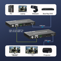 Penambah jangkauan HDMI HD 4k 60m, penerima pemancar Video nirkabel 4K HDMI KVM Extender 120M KVM USB HDMI extender