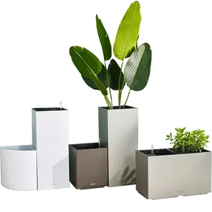 Home garden modular planter boxes self-watering plastic auto watering plant flower tree pot for office living room floor (GL1)