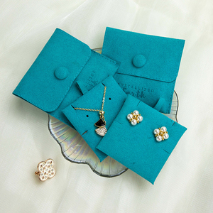 Luxury High Quality <b>Thick</b> Microfiber Jewelry Pouch with Custom Logo for <b>Ring</b> Necklace Earrings Gift Packaging - Product Image 4