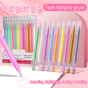 Ensemble de stylos surligneurs de grande capacité 12 couleurs pastel pour l'art, croquis peints à la main et compte de main en gel à l'école et au bureau - Product Image 3