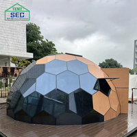 Dôme de camping igloo transparent à facettes, imperméable, pour l'extérieur, tente en verre pour salons professionnels et usage en station balnéaire
