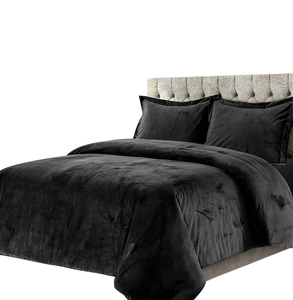 Bán Sỉ Bộ Vỏ Chăn Ấm Áp Mùa Đông Sang Trọng Bộ Chăn Lông Nhung Màu Trơn Ngoại Cỡ - Product Image 1