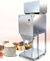 Machine de remplissage semi-automatique robuste à double tête HD pour cartons, granulés de bois, graines, thé, épices, café, poudre sèche, quincaillerie