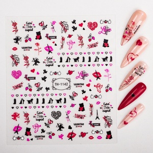 Set de Calcomanías Autoadhesivas para <span class=keywords><strong>Uñas</strong></span> con Diseño 3D para el Día de San Valentín, en Negro, <span class=keywords><strong>Blanco</strong></span> <span class=keywords><strong>y</strong></span> <span class=keywords><strong>Rosa</strong></span>, con Diseño de Flores, Dulces <span class=keywords><strong>y</strong></span> Corazones, para Salón de <span class=keywords><strong>Uñas</strong></span> - Product Image 2
