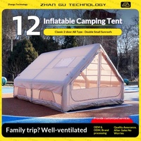 Tente de camping gonflable Jituo Ridge entièrement automatique de 12 mètres carrés, pour 6 à 8 personnes, en toile imperméable, quatre saisons, portable en plein air