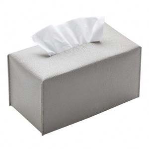 Boîte à mouchoirs décorative moderne rectangulaire en cuir PU, organiseur pour salle de bain, voiture, chambre, hôtel, maison - Product Image 6