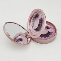 Trousse de maquillage avec miroir vide deux couches boîte à cils faux cils boîte de rangement de maquillage coquille brillant dans le noir emballage noir